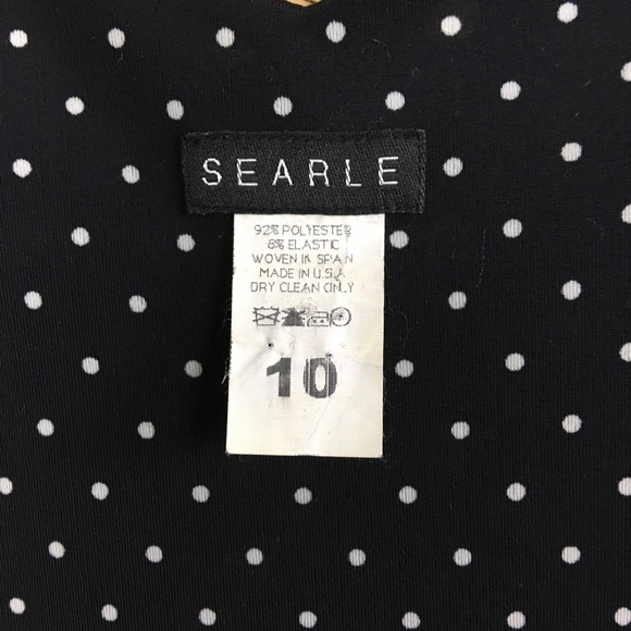 SEARLE Polka Dot Print Off Shoulders Midi Length Dress Sz 10 - Picture 7 of 8